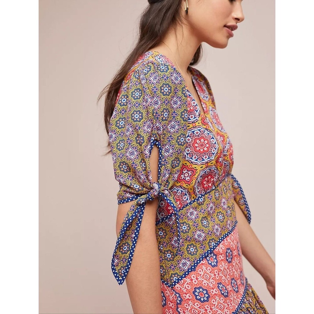 Maeve Anthropologie | Eder Tiered Maxi Dress Multi Floral Colorful Boho Women 0 View 2